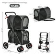 thumbnail image 3 of Demi Bonn 41" Double Pet Stroller Dog Cat Cage Jogger Stroller, 4-in-1 Travel Foldable Carrier Puppy Stroller with Detachable Carriers and Travel Carriage, Black, 3 of 7