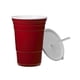 thumbnail image 2 of Vasos de vidrio reutilizables Red Cup Living de 710 ml con tapa y pajita, 2 of 2