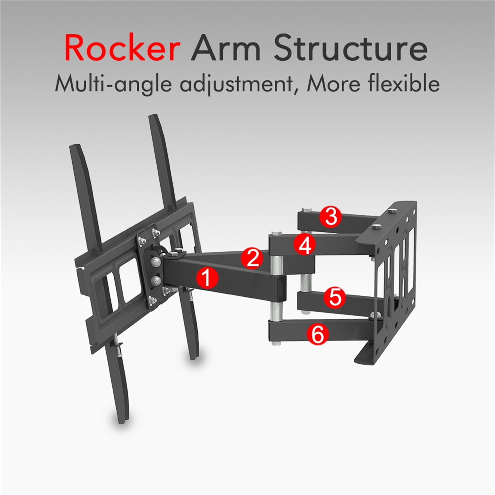 UWR-Nite Full Motion TV Wall Mount for Most 32-70 inch Flat Screen/LED/4K TV, TV Mount Bracket Dual Swivel Articulating Tilt 6 Arms, Max VESA 600x400mm, Holds up to 110lbs