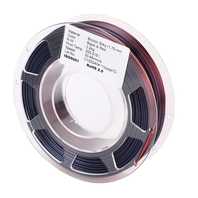 Filamento PLA de la impresora 3d 1.75 mm, Odoro 2 Colores Mezclados Menos Enredos Consumibles Impresora 3d PLA Filamento de Filamento Alta Resistencia Para La InServión