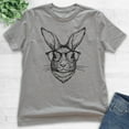 thumbnail image 2 of Kids Hipster Rabbit Shirt, Youth Kids Boy Girl T-Shirt, Easter Shirt, Rabbit Shirt, Easter Bunny Shirt, Dark Heather Gray, X-Small, 2 of 4