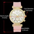 thumbnail image 4 of Stand Out Get Noticed! Big Face Ladies Bejeweled Rubber Iced Out Colorful Watch with Genuine Rhinestone Diamond Accents - Touch of Female Celebrity Glamour - ST10385 Blush, 4 of 5