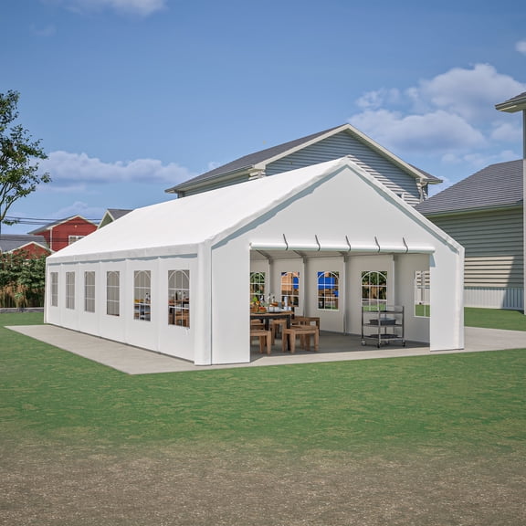 Thanaddo 20x40 ft Outdoor Party Tent, Heavy Duty Waterproof Wedding Canopy with Sidewalls and Sandbags