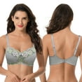 thumbnail image 4 of Curve Muse Women's Plus Size Minimizer Wirefree Unlined Bra With Lace Trim-2Pack-GRAY,YELLOW-40DD, 4 of 7