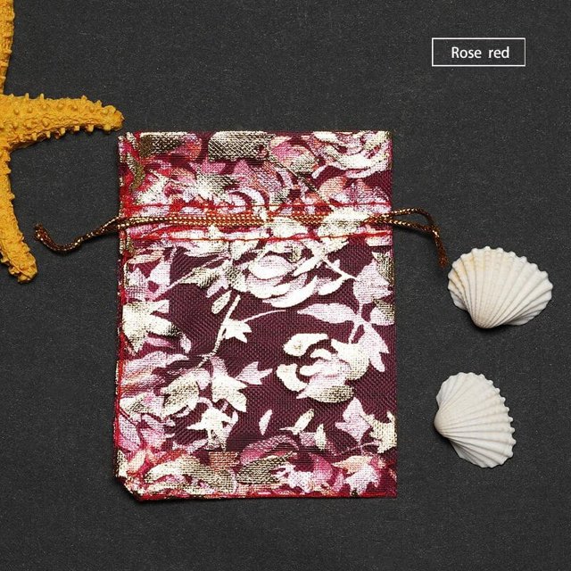 Bolsas de Organza con cordón, embalaje de joyería, boda, tul, dulces, 50 Uds.