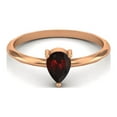 thumbnail image 2 of Garnet 6x4mm Pear Shape 925 Sterling Silver Rose Vermeil Mother's Day Gift Ring, 2 of 4