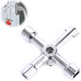 thumbnail image 1 of Llave cruzada multifunción de 2 piezas, llave universal, llave cruzada universal, llave triangular para elevadores, llave multifuncional para gabinete eléctrico, llave multifunción de 6 vías TUNC Sencillez, 1 of 5