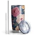 thumbnail image 2 of 20 Oz Pioneer Flower Coffee Tumbler Double Wall Insulated Stainless Steel Water Bottle | Metal Reusable Thermoses Flask with Cup Cap | Leak & Sweat Proof with Anti-Dust Lid, 2 of 7