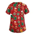 thumbnail image 4 of Garbnen Christmas Scrubs for Women Workwear V Neck Short Sleeve Womens Plus Size Tops Thanksgiving Holiday Nurse Uniform with Pockets S-5XL, 4 of 4