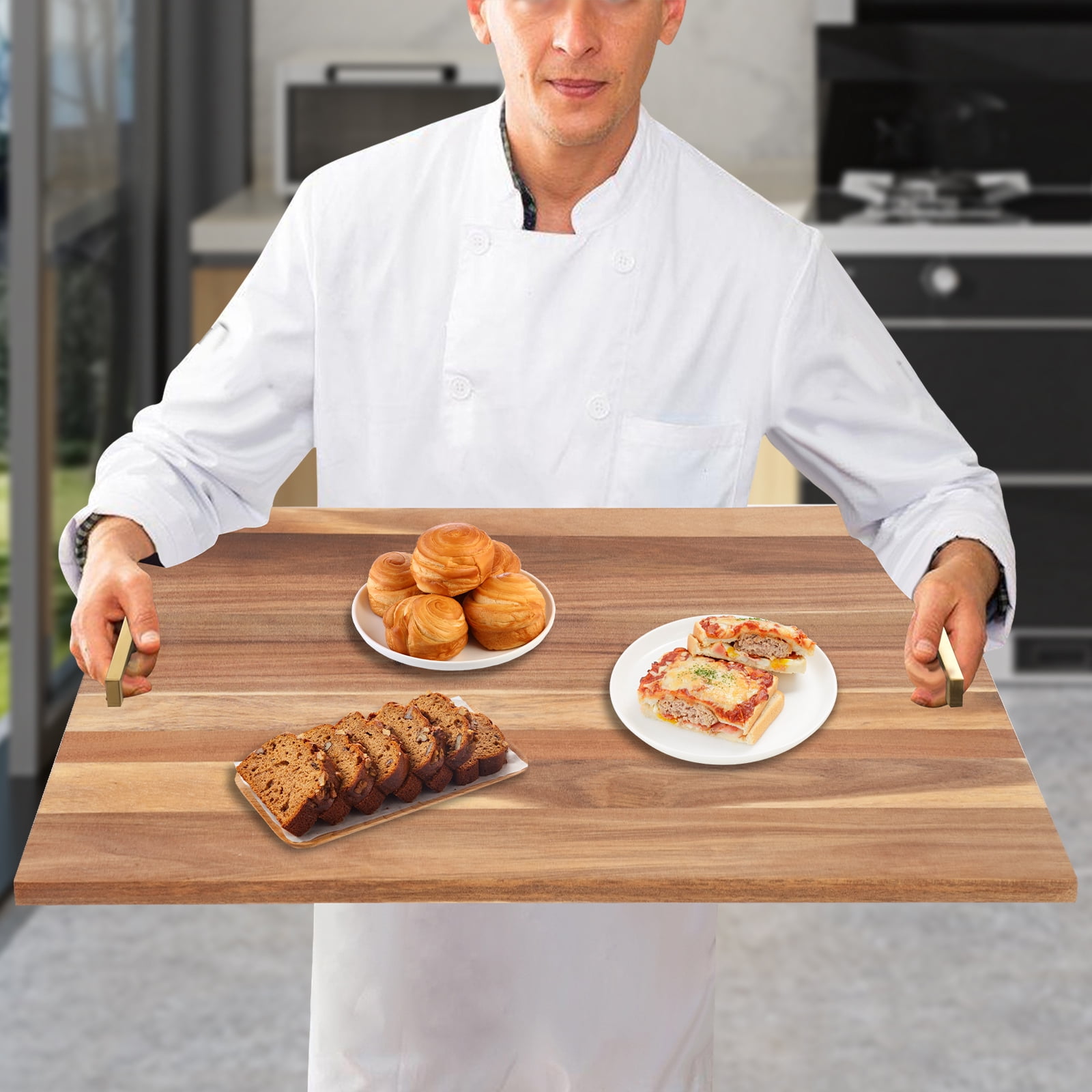 Stove Top Covers for Electric Stove - for Counter Space & Decorative Tray Noodle Board for Gas Stovetop - Stove Top Covers for Gas Burners - Wooden Kitchen Sink Cover