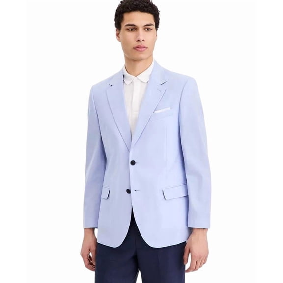 Nautica Men's Modern-Fit Chambray Sport Coat Blazer 38 R Light Blue