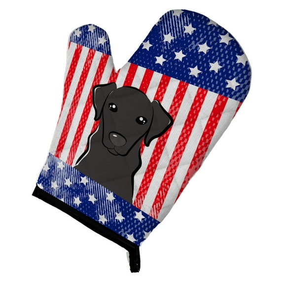 American Flag and Black Labrador Oven Mitt