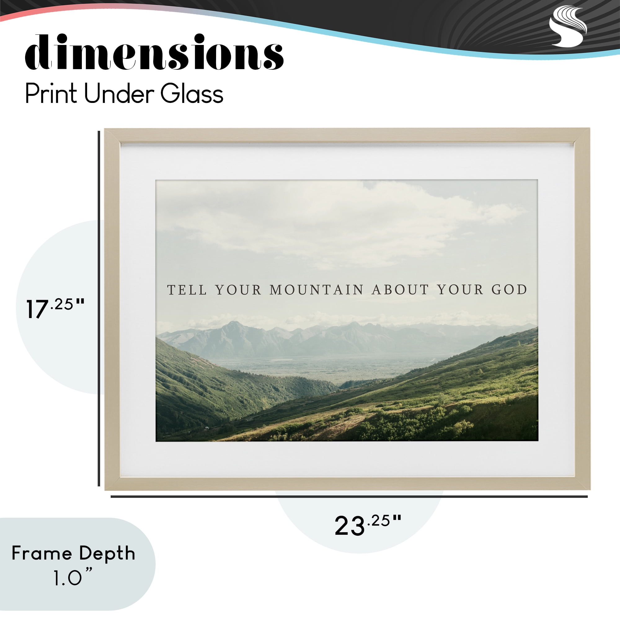 Stupell Industries Tell Your Mountain About God Birch Framed Print Under Glass, design by Kali Wilson