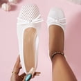 thumbnail image 2 of ShiShine Women's Mesh Ballet Flats Cute Bow Square Toe Slip On Shoes Breathable Soft Comfort Walking Shoes, 2 of 8