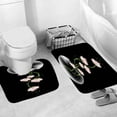 thumbnail image 2 of Bathroom Rugs Black Non-Slip Soft Absorbent Dolphin Printing Bath Shower Floor Mats 2 Pcs Set, 2 of 5