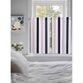 thumbnail image 4 of Tier Curtains 45 Inches Long, Pink Navy Blue Striped Window Treatment Curtain Drapes, Farmhouse Stripe Art Window Half Privacy Curtains for Bedroom Bathroom, 42"x45", 2 Panels, 4 of 7