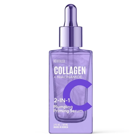 RevitaLux Collagen & Niacinamide 2-in-1 Serum – Hydrating & Firming, Skin-Revitalizing Formula for a Radiant Glow – Korean Face Serum for All Skin Types –Dermatologist-Tested, Cruelty-Free – 2 Fl. Oz