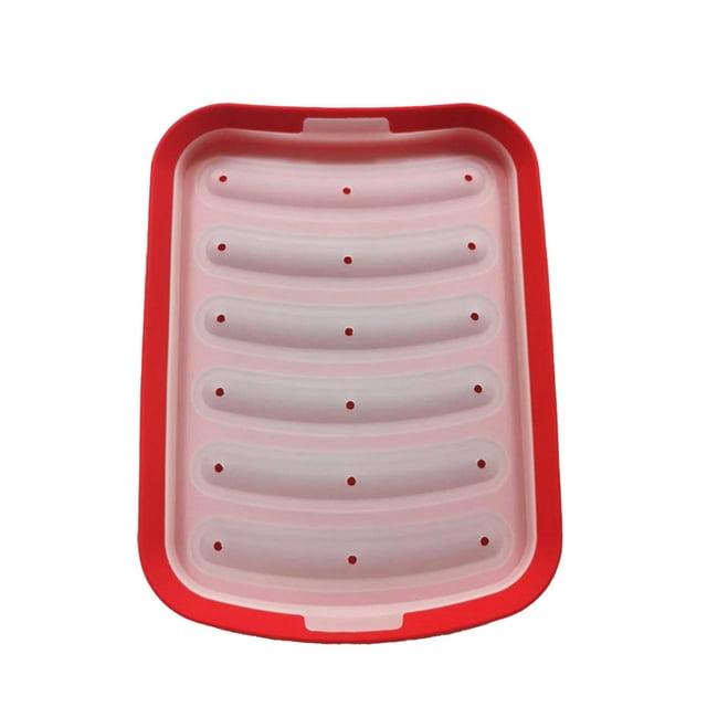 Yhmxh Utensilios de cocina Moldes para salchichas y jamón con gel de sílice espesados, 6 unidades, con tapa, para hornear salchichas Muebles para cocina Accesorios de cocina