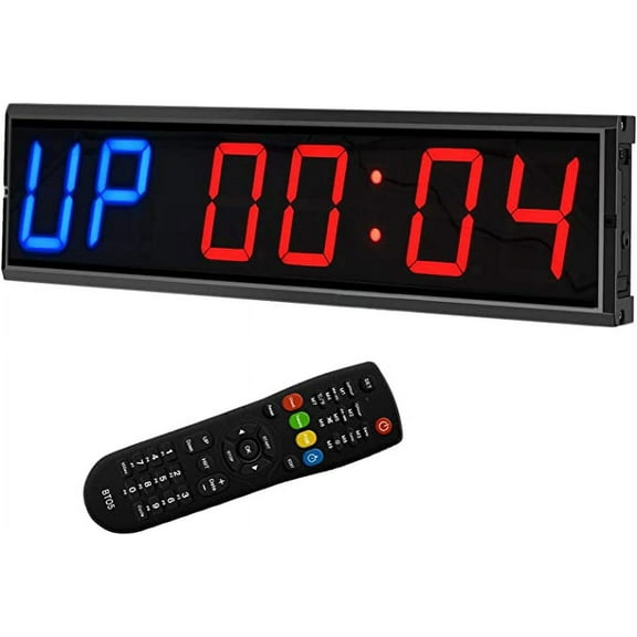 Btbsign LED Interval Timer Electronic Count Dow up Clock Blue Red 4 inch