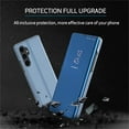 thumbnail image 5 of Stylish Mirror Flip Womens Case for Samsung Galaxy S23 FE 5G, Clear View Window Cover with Kickstand Thin Ultra Phone Case for Samsung Galaxy S23 FE 5G QH Blue, 5 of 11