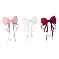thumbnail image 5 of UNLLLL Tassel Ball Ribbon Bow Hair Clip, Sweet Fairy Hairpin for Ponytail and Half Updo, Cute Hair Accessory for Women and Girls, for Everyday and Party Wear (Burgundy), 5 of 6