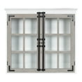 thumbnail image 5 of Kate and Laurel Hutchins Farmhouse Wood Decorative Cabinet, 30 x 6.5 x 27.5, White and Gray, Wall Cabinet with Window Pane Glass Doors, 5 of 6