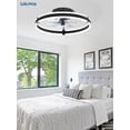 thumbnail image 3 of Lokivas 20" Black Modern Ceiling Fan with Light, Flush Mount, Quiet 6 Speeds, Dimmable LED, App and Remote Control for Indoor, 3 of 8