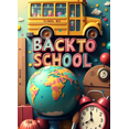 thumbnail image 3 of Colorful Back to School Banner with Apple Alarm Clock and Backpack Elements Backdrop for Classroom Decorations School Party Photography Props Supplies, 3 of 3