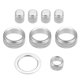 thumbnail image 1 of 9uds Aire Acondicionado Cambio Perilla Cubierta Motor Botón Plateado Tono, 1 of 7