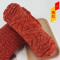 Mictong plush yarn, 100g precision woven yarn, suitable for crochet and hand weaving, high-quality polyester knitted yarn, suitable for DIY crafts, scarves, hats, 1 piece, Rust red