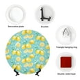 thumbnail image 4 of Cauagu Yellow Lemon Print Bone China Decorative Plate, Wall Mount Plate Holiday Decor Decorative Ceramic Plates with Stand Elegant Household Plates Decorative-7in, 4 of 6