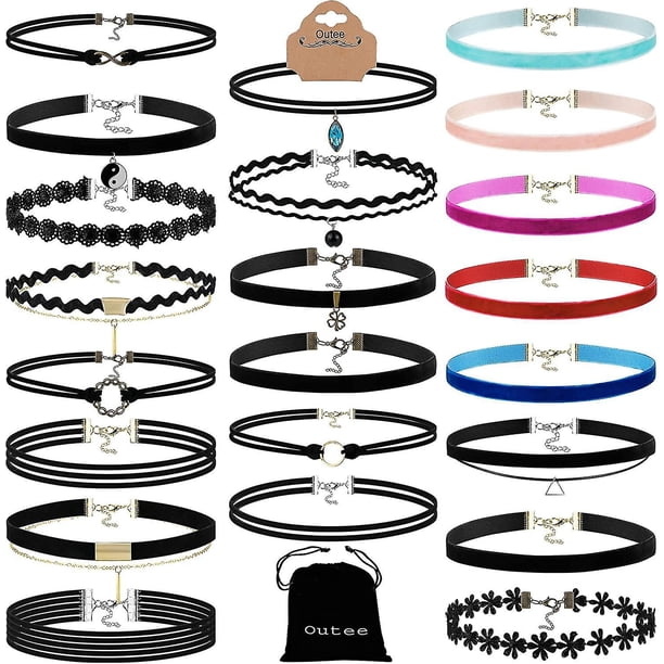 Juego de gargantillas de 30 piezas, gargantillas negras, collares para mujeres, gargantillas de terciopelo para el día de San Patricio, collares para niñas adolescentes, gargantilla con tatuaje d