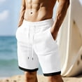 thumbnail image 5 of EOYWHK Golf Shorts with Pockets Elastic Waist Drawstring Mens Golf Shorts Soft Lightweight Breathable Casual Activewear for Men White, Size L, 5 of 8