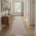 thumbnail image 6 of 5x7 Area Rugs for Living Room Machine Washable with Non Slip Backing, Low Pile Lightweight Throw Rug for Bedroom, Vintage Floral Print Pattern Indoor Carpet, Dusty Rose, 6 of 6