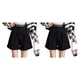 thumbnail image 1 of Minnieouse Pantalones cortos de pierna ancha para mujer, pantalones holgados de cintura alta para fiesta de chicas y viajes, ropa de calle para Negro SG 2Conjunto, 1 of 6