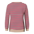 thumbnail image 4 of Women Oversized Striped Color Block Long Sleeve Crew Neck Sweatshirt Casual Loose Pullover Shirt Casual Top, 4 of 4