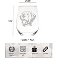 thumbnail image 4 of C&M Personal Gifts 17 oz Golden Retriever Themed, Dog Stemless Wine Glass (Style G1), 4 of 5