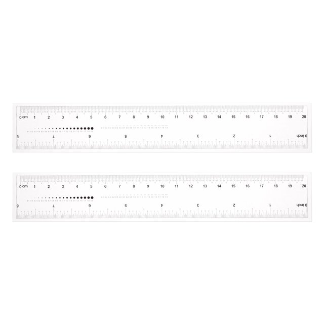 2uds Película Flexible Regla 8 Pulgadas 0,5mm Escala PET Plástico Cubierto Plegable Recta Regla Calibración Suave Regla Medición Herramienta para Fábrica, Transparente