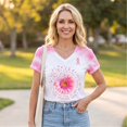 thumbnail image 3 of JULMCOMO Breast Cancer Shirts for Women Breast Cancer Awareness V Neck Loose Fit Casual Soft Tops Short Sleeve Pink Ribbon Graphic Tees Purple Pink L, 3 of 6