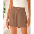 thumbnail image 7 of FreshPretty Shorts for Women Dressy Casual Summer Elastic Waist in The Back Pleated Wide Leg Tailored Work Trouser Shorts, 7 of 7