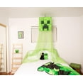 thumbnail image 6 of Minecraft Green Creeper Kids Bed Canopy, Hanging Curtain Netting, 6 of 7