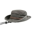thumbnail image 2 of Sun Hat for Men, Cotton Embroidery Summer Outdoor Sun Protection Wide Brim Bucket Hat Foldable Safari Boonie Hat Army Green, 2 of 2
