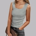 thumbnail image 2 of MIXUE Tank Top for Women Summer Solid Color Square Neck Sleeveless Casual Comfortable Basic Camisole Vest Outwear,Gray,XXL, 2 of 5