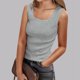 thumbnail image 2 of Camiseta sin mangas con cuello cuadrado para mujer - Camiseta sin mangas para combinar en verano - Poliéster ligero - Versátil para conjuntos informales y elegantes - Tallas S-XXL, 2 of 5