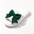 thumbnail image 6 of JUSLIO Slippers for Women, Indoor House Slippers Open Toe Slides Slip On Fuzzy Plush Flat Sole Non Slip Slippers Army Green, 6 of 6
