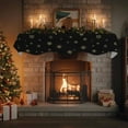 thumbnail image 4 of Christmas Black Fireplace Mantle Scarf, Winter Snowflakes Xmas Retro Mantel Cover Table Runner for Home Living Room Door Window, Indoor Outdoor Holiday Party Decor 17" x 70", 4 of 8
