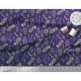 thumbnail image 2 of Soimoi Purple Poly Georgette Fabric Curry & Leaves Fabric Prints By Yard 52 Inch Wide, 2 of 3