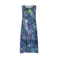 thumbnail image 6 of Ichuanyi Women Casual Floral Print O-Neck Sleeveles Dress Solid Chiffon Two-Piece Set, 6 of 8