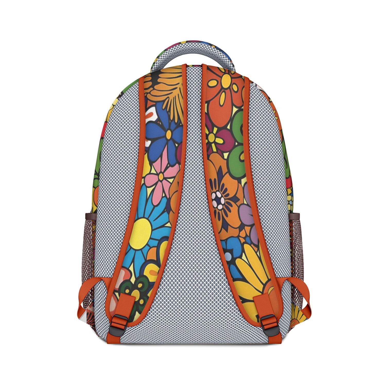 Nature Inspired Watercolor Floral Backpack - Ergonomic Student Backpack