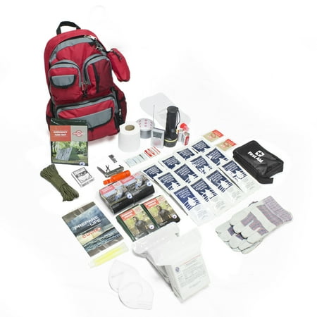 The Elemental All-in-1 Complete Family 72-Hour Survival Kit- 2 Person/Red (Best 72 Hour Backpack)